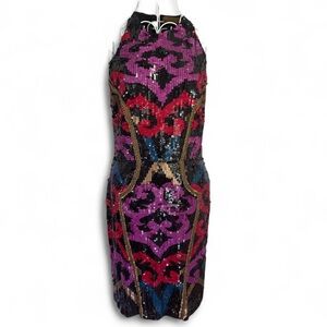 Nicole Miller Vibrant Sequin Mini Dress